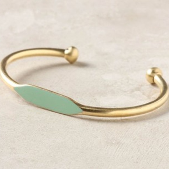 Anthropologie Jewelry - ANTHROPOLOGIE - Pinta Cuff - Gold & Mint